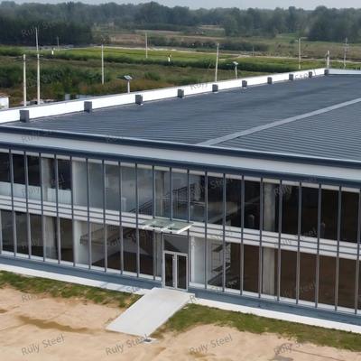 Nhà kho kết cấu thép đa năng có tầng lửng cho phòng trưng bày và văn phòng
