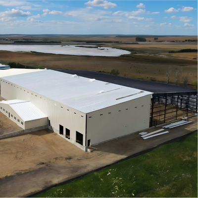 Q355 Thép Long Span Màu tùy chỉnh thiết kế hiện đại Prefab Thép cấu trúc kho với văn phòng