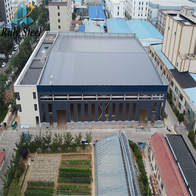 Nhà kho thép lắp ghép khẩu độ lớn tùy chỉnh với khu văn phòng và xưởng tích hợp