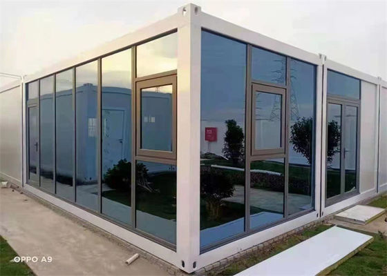 Nhà container Prefab Galvanized với tường tấm gỗ thủy tinh