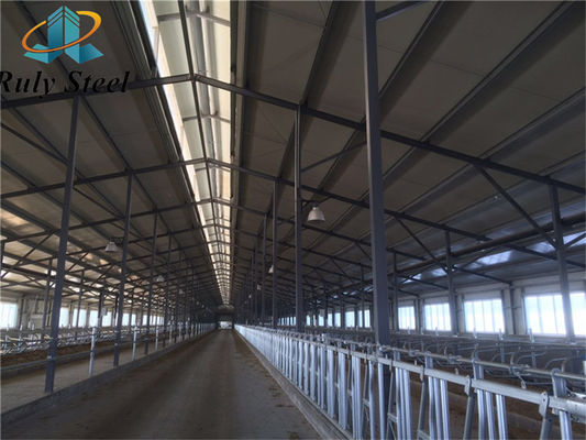 4000 mét vuông Xây dựng cấu trúc thép kho với EPS / Rock Wool / PU / Fiber Glass Sandwich Panel Insulated Cladding