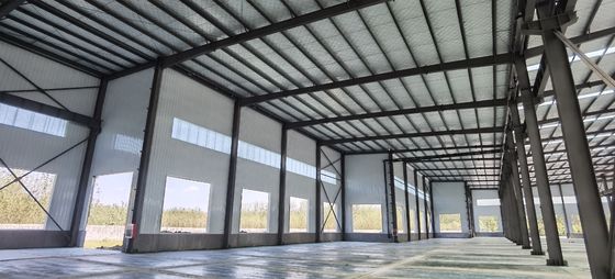 Kho thép tiền chế với các vạch H-Section và kết thúc galvanized
