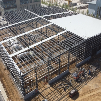 Nhà kho kết cấu thép giàn với tường parapet Q235B Q355B