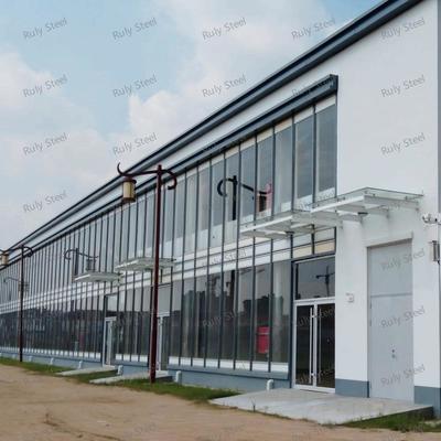 Nhà kho kết cấu thép đa năng có tầng lửng cho phòng trưng bày và văn phòng