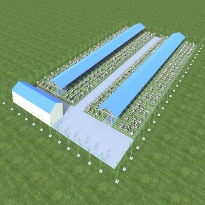 Thiết kế cung cấp cấu trúc thép hiện đại trại sữa nhà khoan kim loại nhà khoan gia súc với hệ thống thông gió