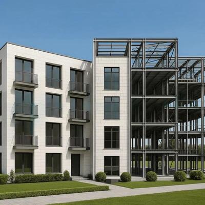 Khách sạn cấu trúc thép tiền chế hiện đại nhiều tầng