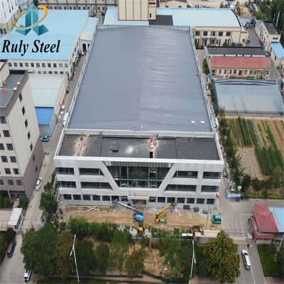 Nhà kho thép lắp ghép khẩu độ lớn tùy chỉnh với khu văn phòng và xưởng tích hợp