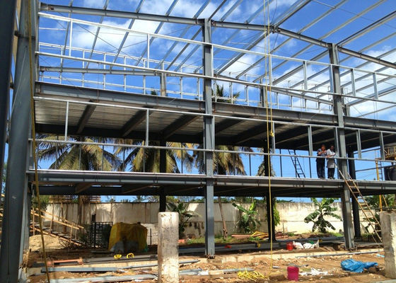 Nhà văn phòng thép nhiều tầng lắp ghép với tường kính