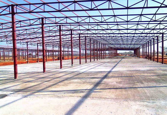 Portal Frame Prefab Preassembled Steel Workshop Building Storage Garage Xây dựng phần cán nóng