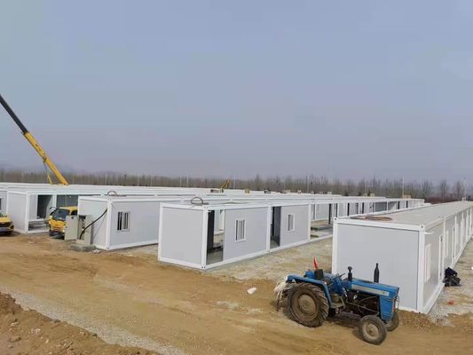 Nhà container thép galvanized Prefab với tấm len thủy tinh